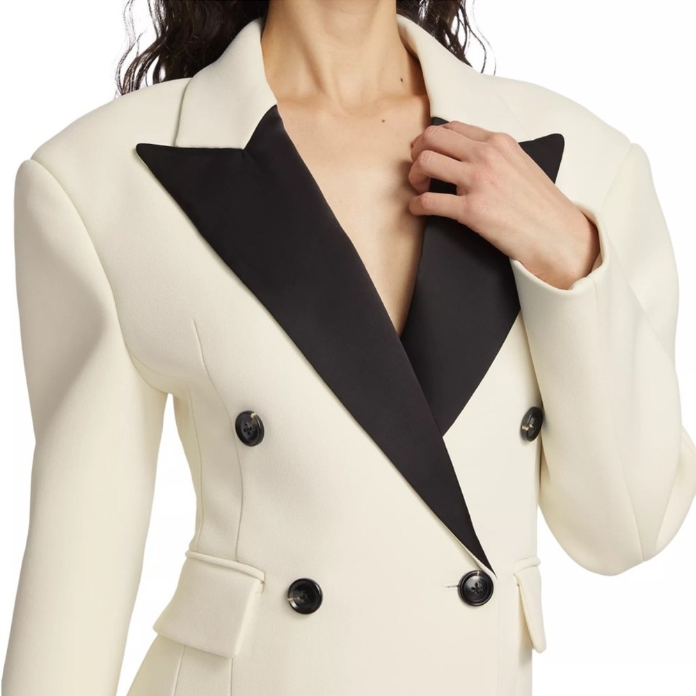 Ronny Kobo Atticus Jacket Dress in Pearl and Jet Black - Picture 2 of 6